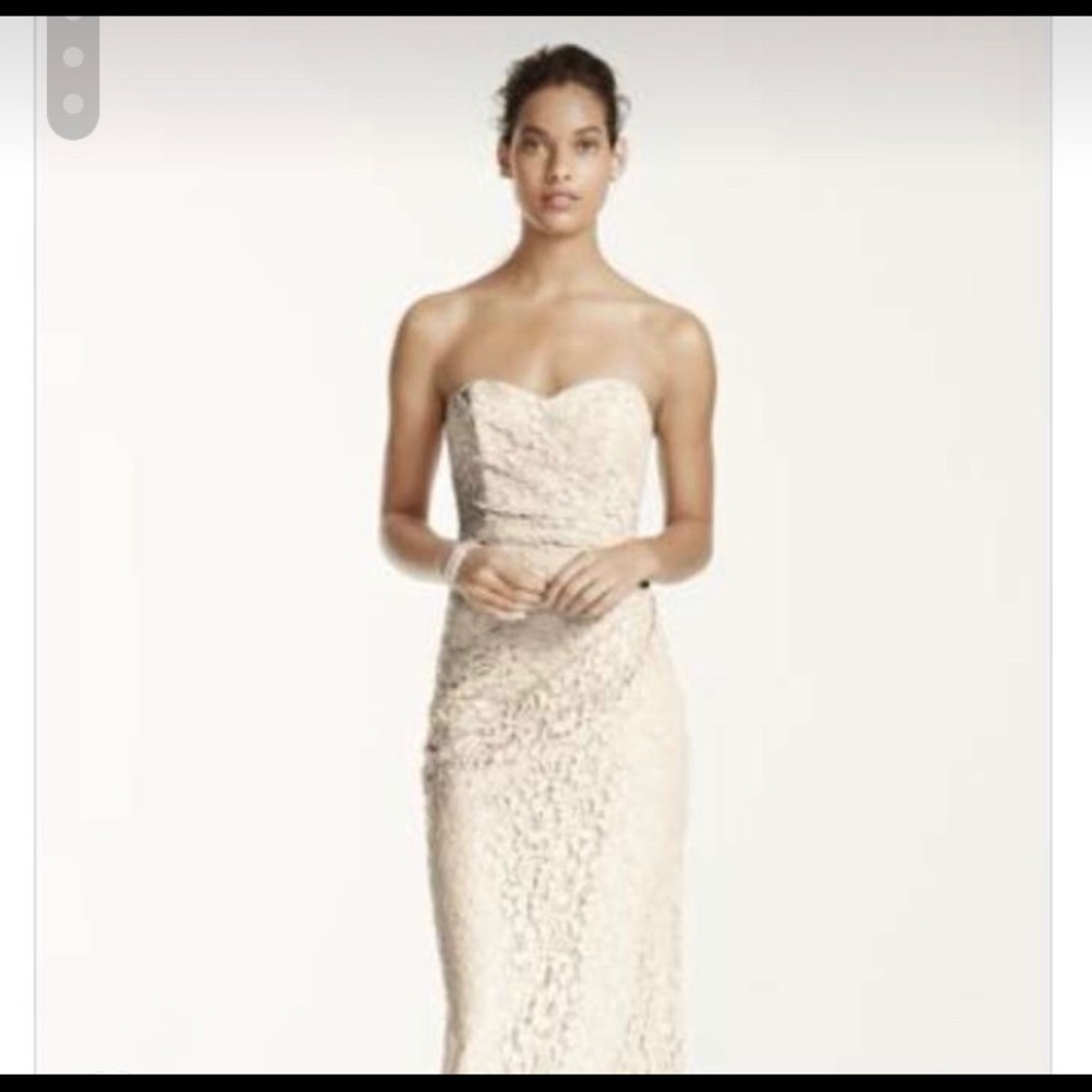 Lace bridesmaid dress pale pink